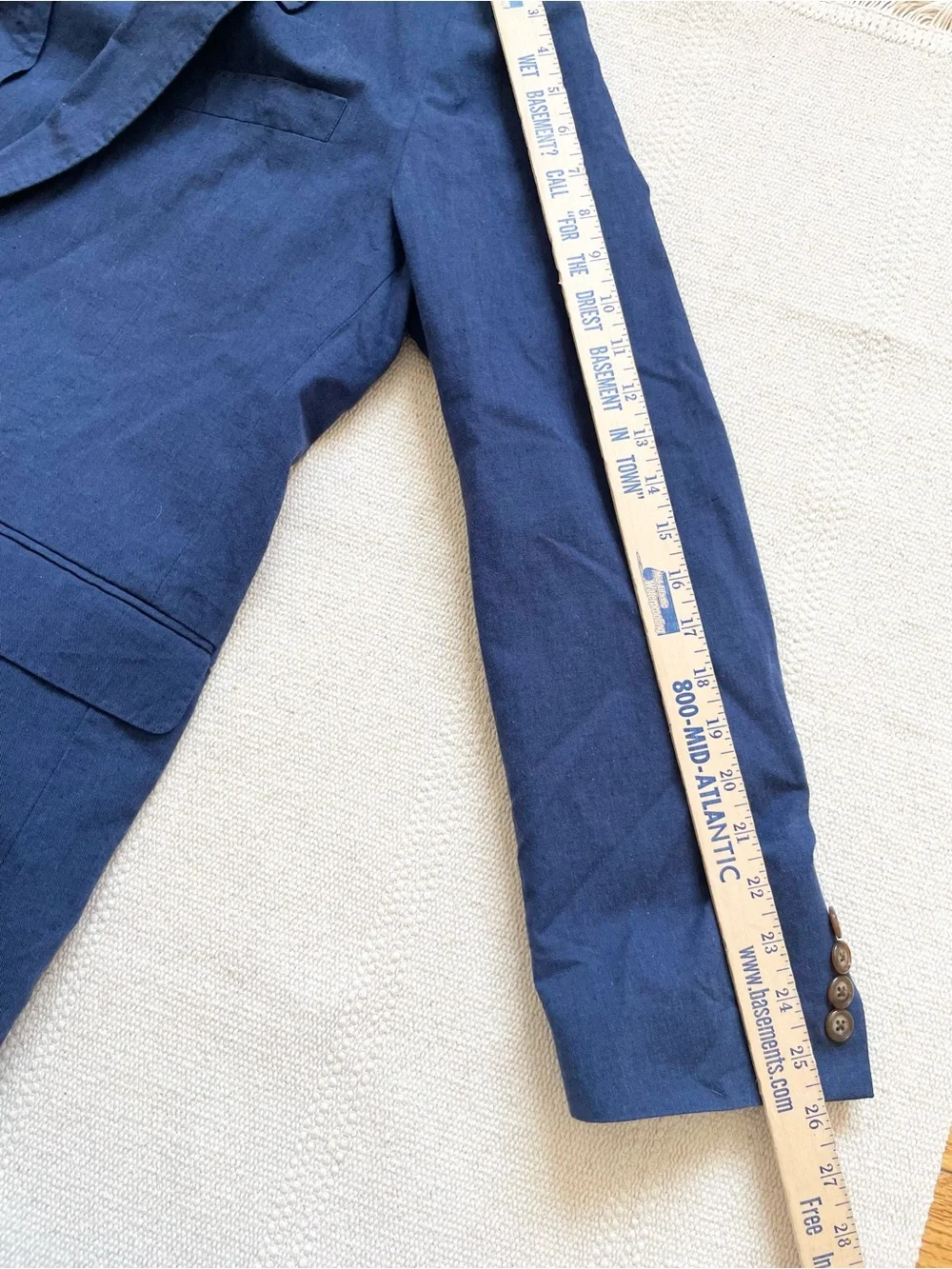 J Crew Mens Blazer Ludlow Unlined Somelos 44R Slim Navy Linen Cotton Summer